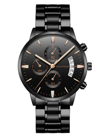 <tc>Náramkové hodinky Bennett čierne,ružovo-zlaté</tc>