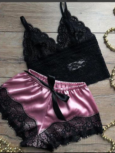 <tc>Dvojdielne pyžamo Loly čierno-ružové</tc>