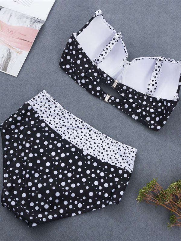 <tc>Dvojdielne plavky s vysokým pásom Helaine čierne</tc>