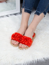 <tc>Kvetinové sandále Rubie oranžové</tc>