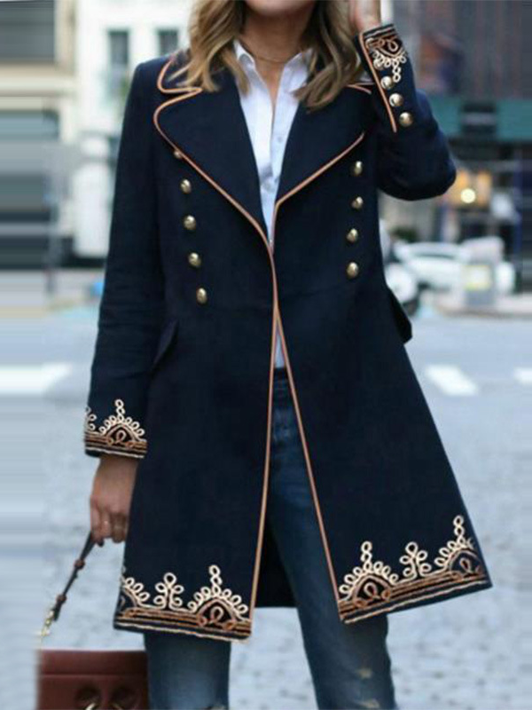 Elegantný kabát Searinta tmavomodrý