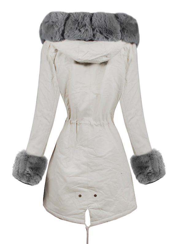 <tc>Parka kabát Elora béžovo-sivý s kožušinou</tc>