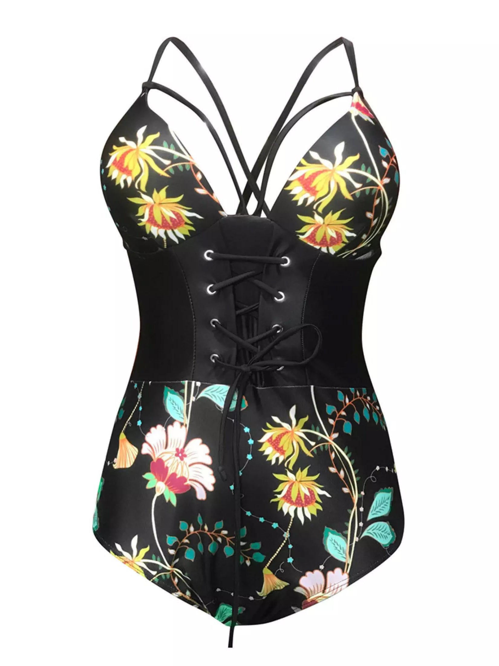 <tc><!-- x-tinymce/html -->Jednodielne plavky monokiny s potlačou kvetov Rosalinde čierne</tc>