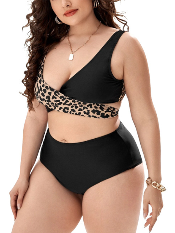 <tc>Dvojdielne bikiny plavky Violetta čierno-leopardie</tc>