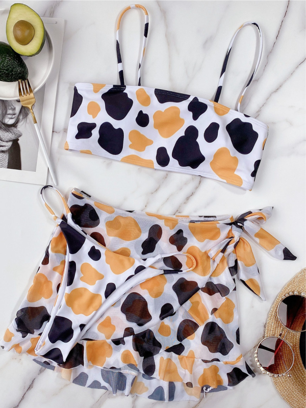 BIKINI NATALKA biela, žltá a modrá