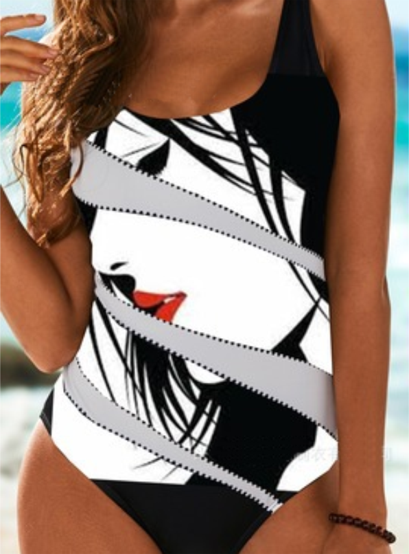 <tc>Jednodielne monokiny plavky Remmy bielo-čierne</tc>