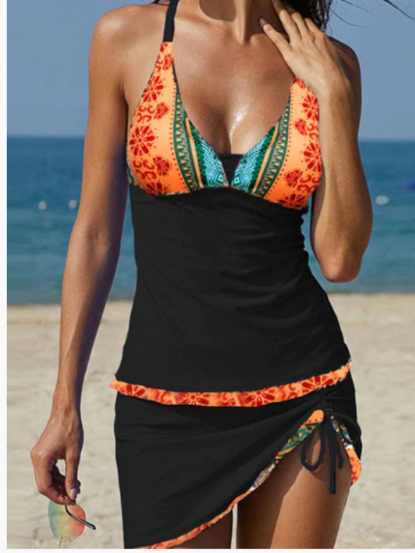 TANKINI KAMERON čierna a oranžová