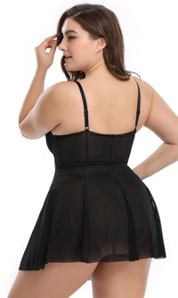 <tc>Plus size plavky Thresa čierne</tc>