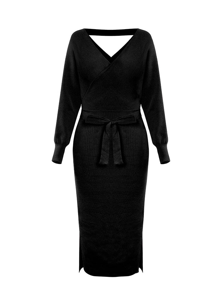 <tc>Elegantné šaty s opaskom Yara čierne</tc>