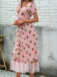 <tc>Elegantné šaty s jahodami Rubinia ružové</tc>