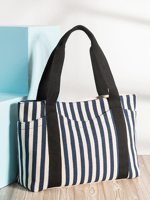 STRIPED BAG VANORA black and white