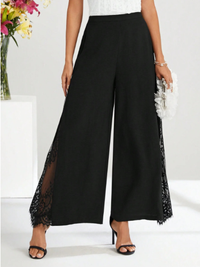 HLAČE MALKA black with lace