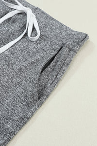 Gray Drawstring Waist Pocketed Joggers