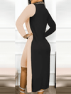 <tc>Elegantné šaty Rossor čiern-ružové</tc>