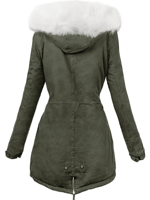 <tc>Parka Kabát Sabina khaki s bielou kožušinou</tc>