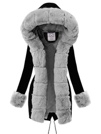 PARKA JACKET MARJORIE black with grey fur
