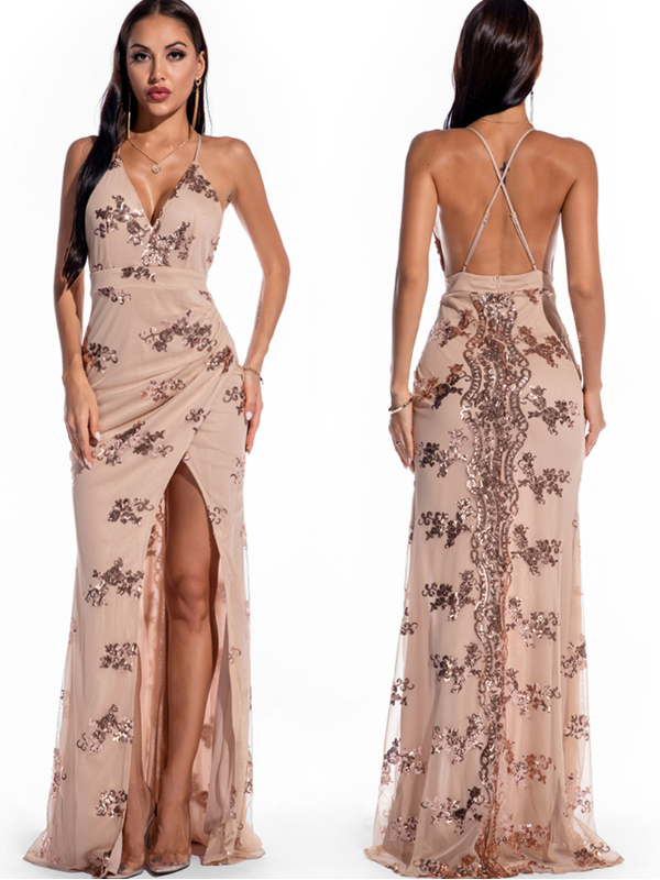 ELEGANT DRESS ELENAH pink gold