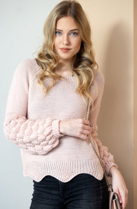 Pletený sveter Albertha ružový