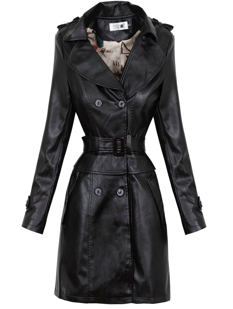 <tc>Koženkový kabát Lavender čierny</tc>