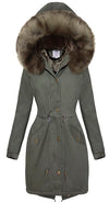 <tc>Parka kabát Marjory khaki s khaki kožušinou</tc>