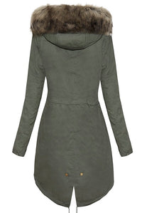 <tc>Parka kabát Marjory khaki s khaki kožušinou</tc>