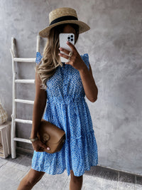 <tc>Mini letné šaty Charleena modré</tc>