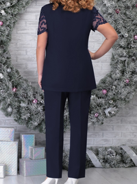 <tc>Elegantná plus size 2-dielna sada Honvier tmavomodrá</tc>