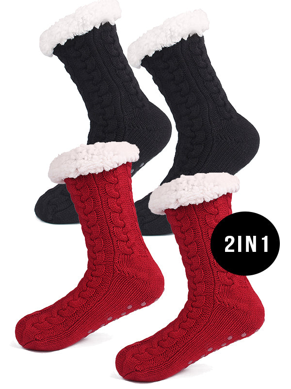 <tc>2-dielny set ponožiek Clarisse čierno-červený</tc>
